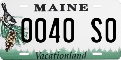 ME license plate 0040SO