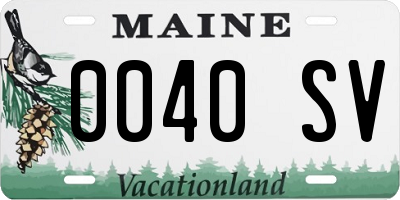 ME license plate 0040SV