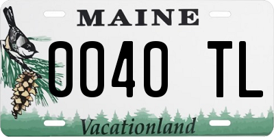 ME license plate 0040TL