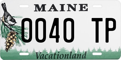 ME license plate 0040TP