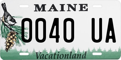 ME license plate 0040UA