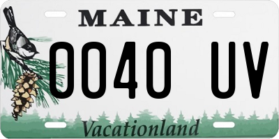 ME license plate 0040UV