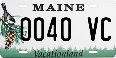 ME license plate 0040VC
