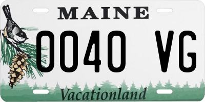 ME license plate 0040VG