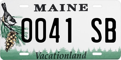 ME license plate 0041SB