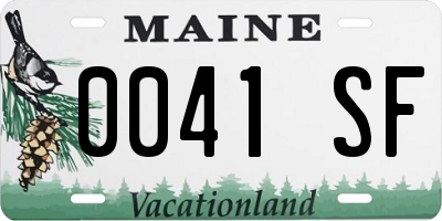 ME license plate 0041SF