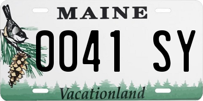 ME license plate 0041SY