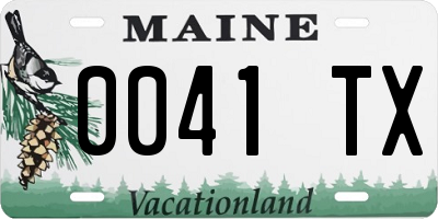 ME license plate 0041TX