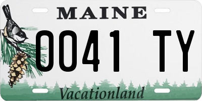 ME license plate 0041TY