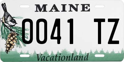 ME license plate 0041TZ