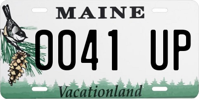 ME license plate 0041UP