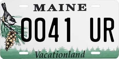 ME license plate 0041UR