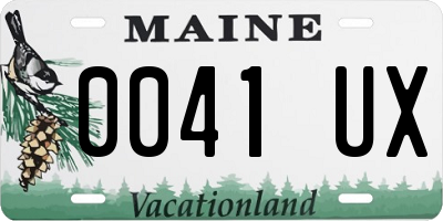 ME license plate 0041UX