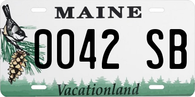 ME license plate 0042SB