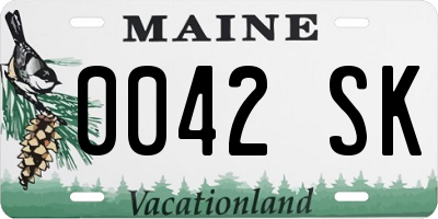 ME license plate 0042SK