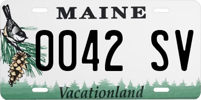 ME license plate 0042SV