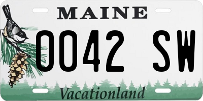 ME license plate 0042SW