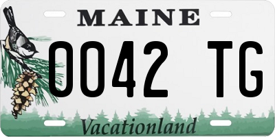 ME license plate 0042TG