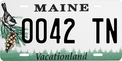 ME license plate 0042TN