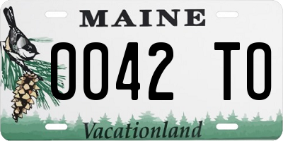 ME license plate 0042TO