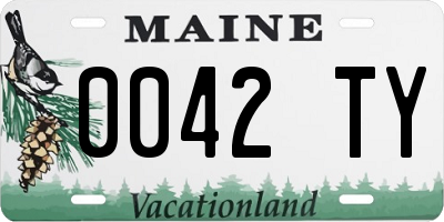 ME license plate 0042TY