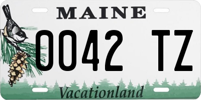 ME license plate 0042TZ