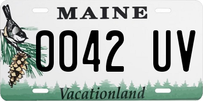 ME license plate 0042UV