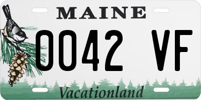 ME license plate 0042VF