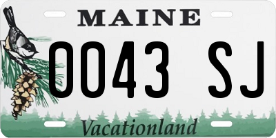ME license plate 0043SJ