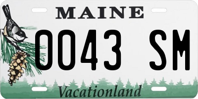 ME license plate 0043SM