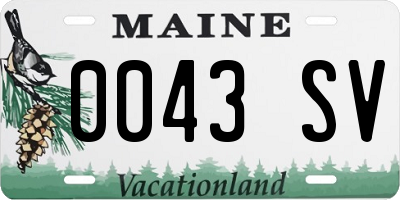 ME license plate 0043SV