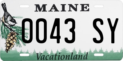 ME license plate 0043SY