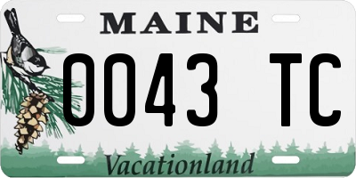 ME license plate 0043TC
