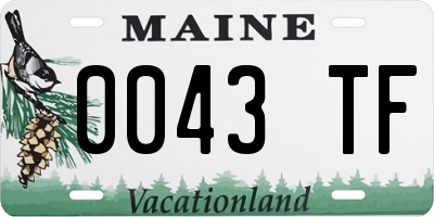 ME license plate 0043TF