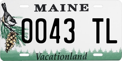 ME license plate 0043TL