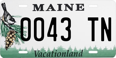 ME license plate 0043TN