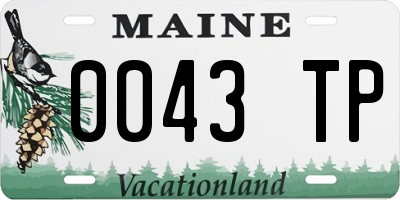 ME license plate 0043TP