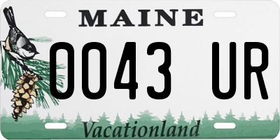 ME license plate 0043UR