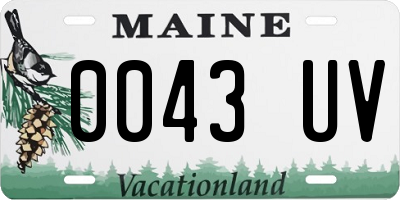 ME license plate 0043UV