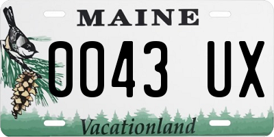 ME license plate 0043UX