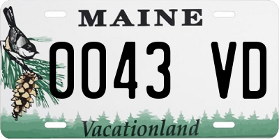 ME license plate 0043VD