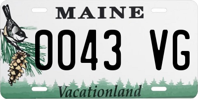 ME license plate 0043VG