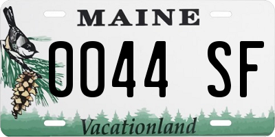 ME license plate 0044SF