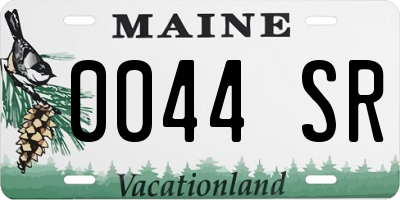 ME license plate 0044SR