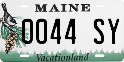 ME license plate 0044SY