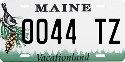 ME license plate 0044TZ