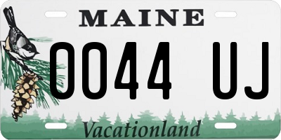 ME license plate 0044UJ