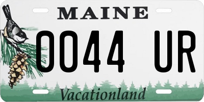 ME license plate 0044UR