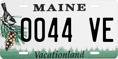 ME license plate 0044VE