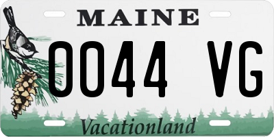 ME license plate 0044VG